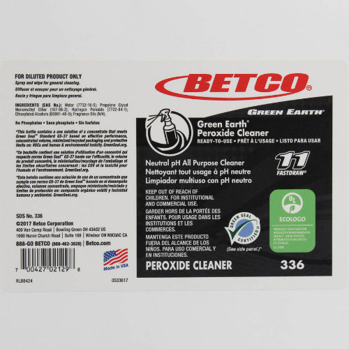 Betco Inc. - Betco Green Earth Peroxide Cleaner End User Label
